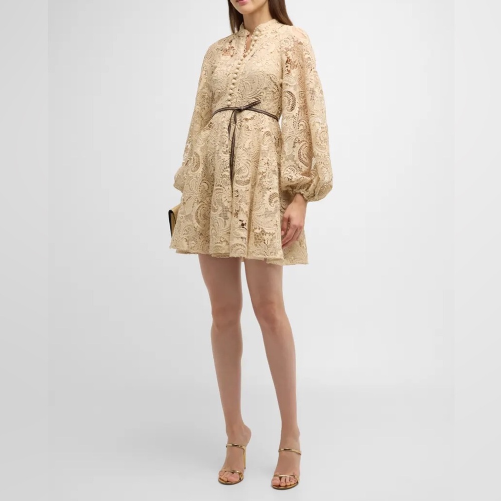 Zimmermann Waverly Long Sleeve Lace Minidress US Size 8